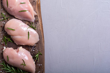 Wall Mural - Raw chicken breast ( fillet ) with ingredient