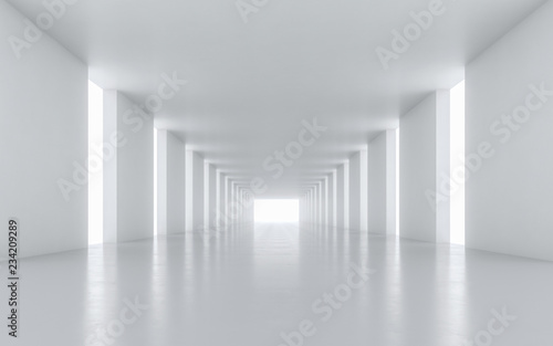 Naklejki tunel  projekt-wnetrza-oswietlonego-korytarza-renderowanie-3d
