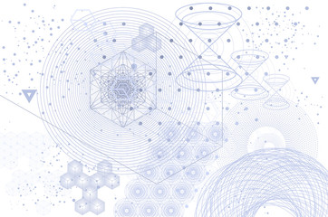 Wall Mural - sacred geometry symbols and elements background.