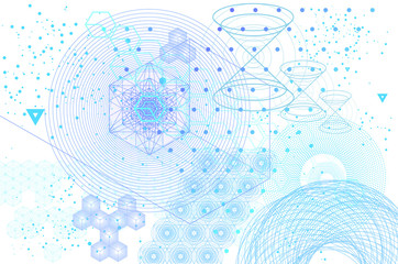 Wall Mural - Sacred geometry symbols and elements background.
