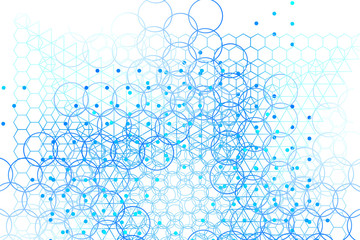 Wall Mural - the science and mathematics abstract background with circles, cube, triangles and a lot of lines. sa