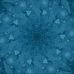 Wall Mural - the science and mathematics abstract background with circles, cube, triangles and a lot of lines. sa