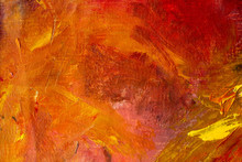 Orange Macro Abstract Texture Background Oil Painting On Canvas Colorful Handmade For Wallpaper Illustration.