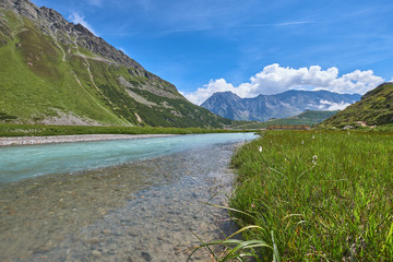 Glacial lake Rifflsee. Austrian Alps. Tyrol