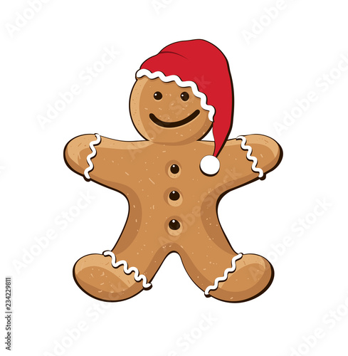 Fotomural Lebkuchenmann, Weckmann, Stutenkerl, Weihnachtsbäckerei, Vektor Illustration iso