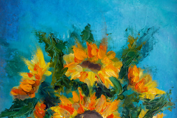 Wall Mural - Sunflowers oil art imressionism painting floral modern