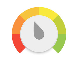 Poster - round temperature Round Speedometers  with slow and fast speed download. Vector illustration.Colored measuring semicircle scale in flat style