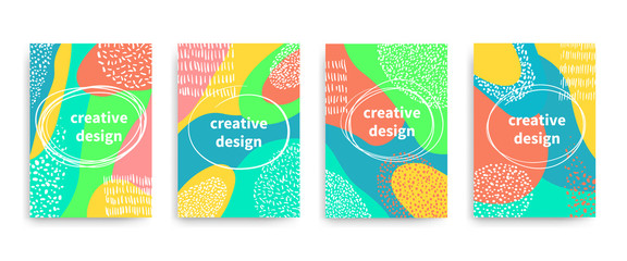 Vector flyers, banners, poster, cards, brochure with colorful abstract design