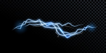 Electricity Lightning Thunderbolt Vector Realistic Isolated Thunder Light On Transparent Background