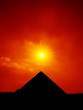 sunset sky at the pyramids of Giza Cairo Egypt
