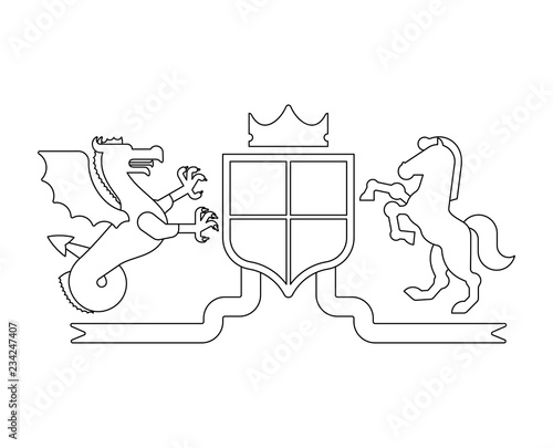 wallpapers Template Coat Of Arms Shield Designs heraldic shield wyvern and horse and