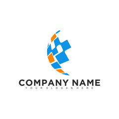 Aufkleber - Simple minimalistic modern professional logo design of technology vector EPS illustrator template