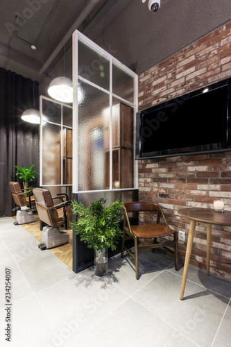 Vintage Style Barber Shop Interior Design Idea Buy This Stock