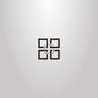 © George_Chairborn - black and white line art vector geometric sign of five interlaced quadrangles