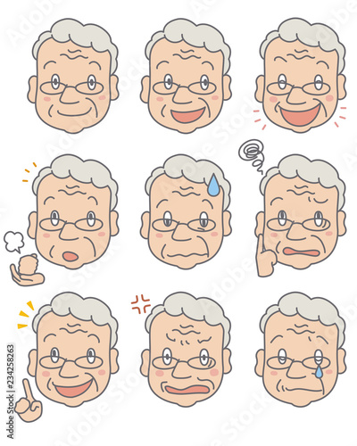 初老男性の表情集 Stock Vector Adobe Stock 初老男性の表情集 Stock Vector Adobe Stock