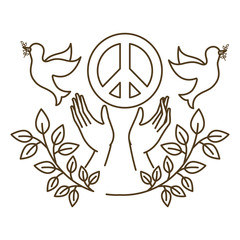 Sticker - hands receiving symbol of love and peace