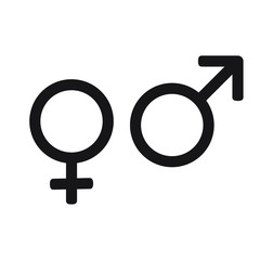  Gender sign vector icon. Men and woomen concept icon.