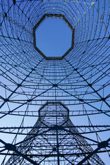 old framework of cooling towers