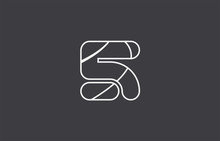 Number 5 Black White Logo Company Icon Design