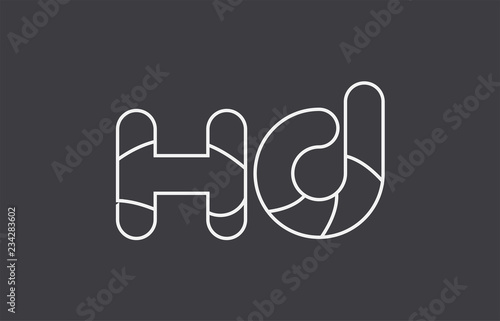 Alphabet Letter Hd H D Combination Black White Logo Company Icon
