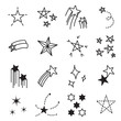 Vector set of hand draw star doodle