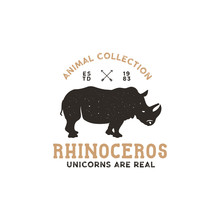 Rhino Wild Animal Logo Template. Stock Isolated