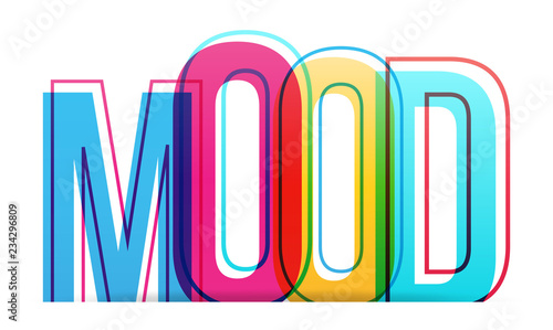 The word MOOD concept. Isolated colorful letters on a white background ...