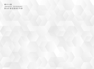 Wall Mural - abstract of futuristic gradient gray pentagon pattern background.