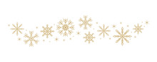 Snowflakes And Stars Border Isolated On White Background Vector Illustration EPS10