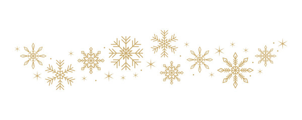 snowflakes and stars border isolated on white background vector illustration EPS10