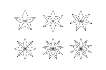 Set of edged faceted stars