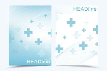  Modern vector templates for brochure, cover, banner, flyer, annual report, leaflet. Abstract art composition with connecting lines and dots. Wave flow. Digital technology, science or medical concept