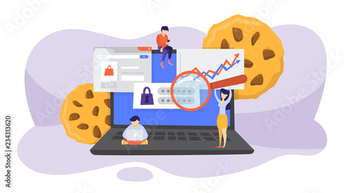 Cuadros en Lienzo Internet cookies technology concept. Tracking website surfing.