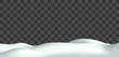 Realistic snow hills landscape. Vector snowdrift illustration. Winter background.