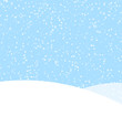 Blue background with winter landscape and snow for seasonal, Christmas and New Year design.