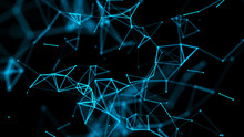 Abstract Polygonal Space Background With Connecting Dots And Lines .Concept Of Network. 3d Rendering.