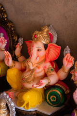 Idols of Hindu lord Ganesh/Ganesha being sold in Goa, India on the occasion of Ganesh Chaturthi Festival 