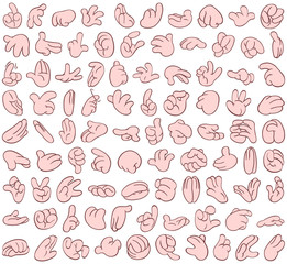 Sticker - cartoon hands set 1 skin color