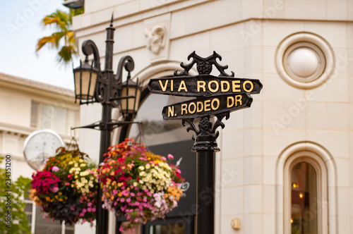 Cuadros en Lienzo Road sign, Rodeo Drive, Beverly Hills, Los Angeles, California, United States of America, North America