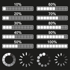 Wall Mural - set of loading bar icons. vector illustration