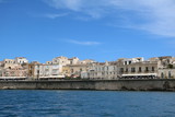Fototapeta Big Ben - Boatstrip around the coast of Syracuse at the Mediterranean Sea, Sicily Italy