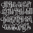 Vector handwritten gothic font for unique lettering.
