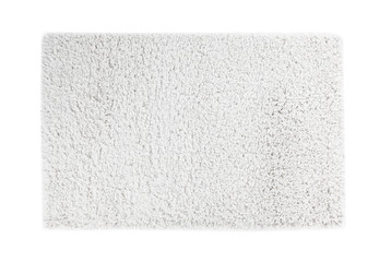 Wall Mural - Fuzzy carpet on white background, top view. Interior element