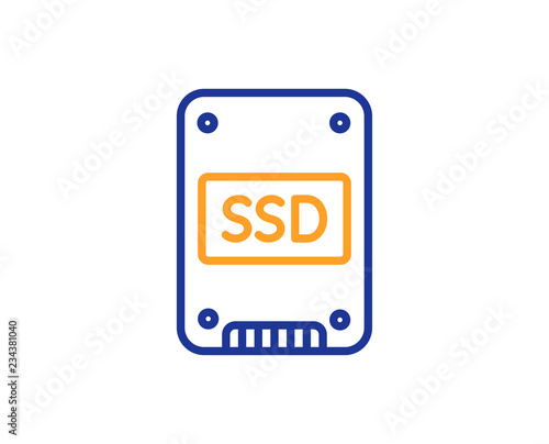 Ssd Icon Solid State Drive Sign Storage Disk Symbol Colorful Outline Concept Blue And Orange Thin Line Color Icon Ssd Vector Buy This Stock Vector And Explore Similar Vectors At Adobe Stock