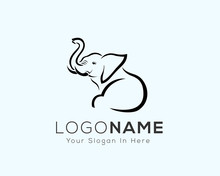Sit Drawing Elephant Logo Style Design Inspiration