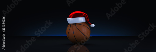 Christmas concept. Orange basket ball. 3d rendering © lchumpitaz