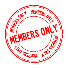 Poster - Grunge red members only word round rubber seal stamp on white background