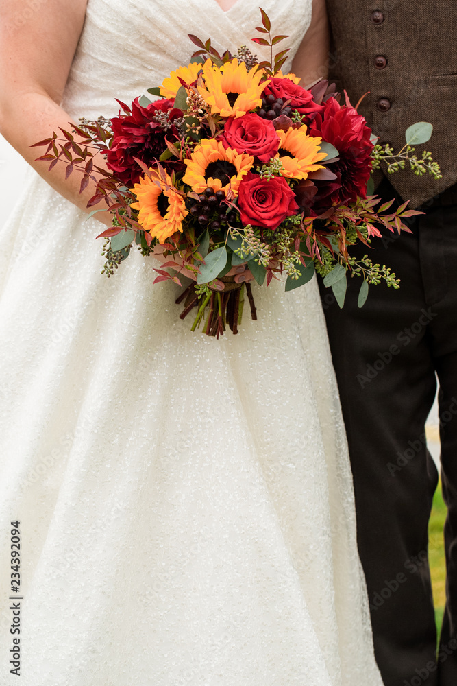 red bridesmaid dresses with sunflowers Pink Bridesmaid Dresses with Sunflower Bouquets