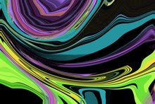 Bold Swirl Abstract Artwork With Fluid Liquid Movement Paint For Unique Artistic Background On Dark Ground