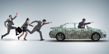 Businessman In The Business Concept With Dollar Car